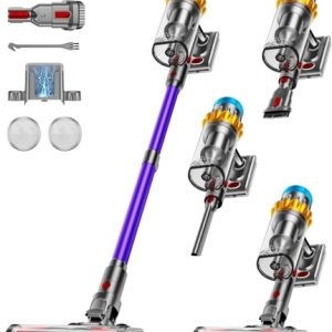 Aspiradora sin Cable 55KPA 650W 70Mins,Escoba Aspiradora sin Cable de 1,8 L, Aspiradora Vertical sin Antienredos/Pantalla LED/Autoportante, Adecuada Para Pelo Demascotas, Alfombras y Suelos de Madera