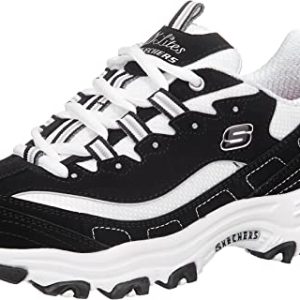 DESCUENTO: Skechers D’Lites Biggest Fan Regular, Zapatillas, Mujer, Black Trubuck/White Mesh/ Silver Trim, 38 con oferta
