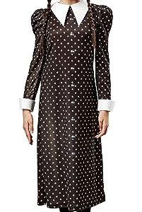 ¡GRAN PRECIO! Rubies Disfraz Miércoles Addams barato para niñas, Vestido impreso con cuello, Oficial Wednesday, Miercoles Addams para Halloween, Carnaval y Cosplay al mejor precio