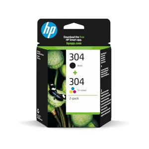 HP 304 3JB05AE – Pack de 2 Cartuchos de Tinta Originales Negro y Tricolor, compatible con impresoras de inyección de tinta HP DeskJet 2620, 2630, 3720, 3730, 3750, 3760, HP Envy 5010, 5020, 5030 rebajado hoy