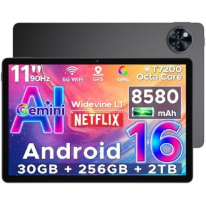 PROMOCIÓN: DOOGEE U11 Pro Android 16 Tablet 11 , 30GB+256GB/2TB TF Tableta para Niños, 8580mAh Octa Core Tablets Gaming Gemini AI, HD 90Hz, 13MP+5MP, G/Widevine L1/OTG/Face ID/GMS/GPS/3.5mm Jack | Oferta Amazon