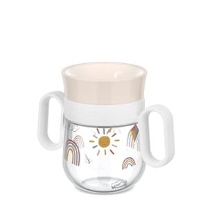 PROMOCIÓN: Mepal – Vaso entrenador 360° Mio – A prueba de fugas – Borde de 360° para beber por ambos lados – Asas fáciles – Cierre automático cuando deja de beber – 200 ml – Sunshine & Rainbow con oferta