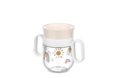 PROMOCIÓN: Mepal - Vaso entrenador 360° Mio - A prueba de fugas - Borde de 360° para beber por ambos lados - Asas fáciles - Cierre automático cuando deja de beber - 200 ml - Sunshine & Rainbow con oferta