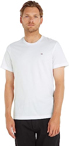 CHOLLO: Tommy Jeans Camiseta de manga corta TJM Original Slim Fit, Blanco , L con oferta