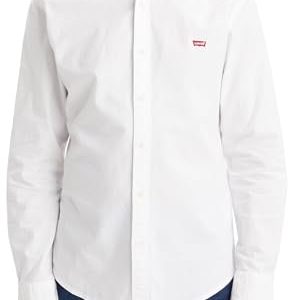 PROMOCIÓN: Levi’s Long-Sleeve Battery Housemark Slim Camisa, White, L Hombre con oferta