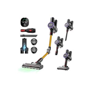 CHOLLO: Zynet Aspiradora sin Cable Escoba S9,45KPA/550W Aspiradora Inalámbrica con Tubo Plegable y Base de Carga Mural,Luz Verde,Motor Sin Escobillas,hasta 45 Min,para Pelo de Mascotas,Suelos y Alfombras en promoción