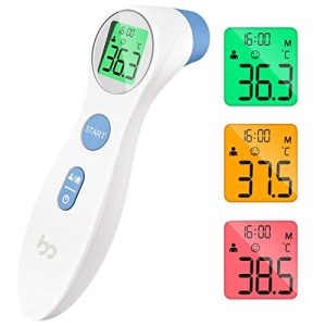 Termómetro digital para bebés, niños y adultos, sin contacto, termómetro infrarrojo con lectura precisa inmediata, alarma de fiebre al mejor precio
