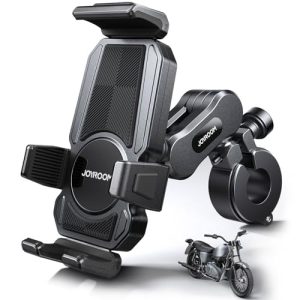 TOP VENTAS: JOYROOM Soporte Móvil de Metal para Moto, Bicicleta, Scooter y ATV con Amortiguador de Vibraciones, Liberación con Botón Compatible con iPhone y Samsung con descuento