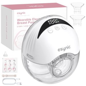 CHOLLO: eSynic Sacaleches Eléctrico Manos Libres con 4 Modos y 12 Niveles Extractor de Leche Materna de 210ml Menos Ruido con Bridas de 24/21/19 mm a Prueba de Fugas Extractor de Leche Inalámbrico Sin BPA en promoción