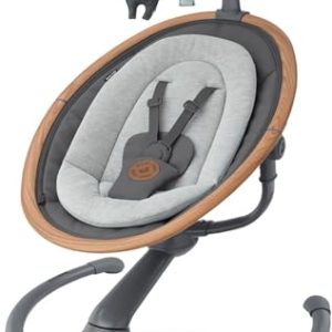 OPORTUNIDAD: Maxi-Cosi Cassia Hamaca bebé eléctrica, 0-6 meses, máx. 9 kg, balancin bebe, 12 melodías, rotación 360°, detección automática, 5 velocidades, 2 posiciones de reclinación, Essential Graphite