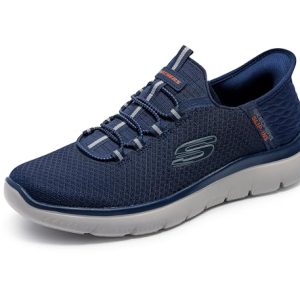 OPORTUNIDAD: Skechers Hombre Summits High Range Zapatillas, Navy Mesh/Trim, 43 EU Ancho con descuento