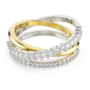OPORTUNIDAD: Swarovski Anillo Hyperbola, Diseño Torcido, Tres Bandas, Zirconia, Tallas Mixtas, Combinación de Acabados Metálicos, Acabo Tono Oro y Tono Plateado, Colección Hyperbola, Blanco rebajado hoy