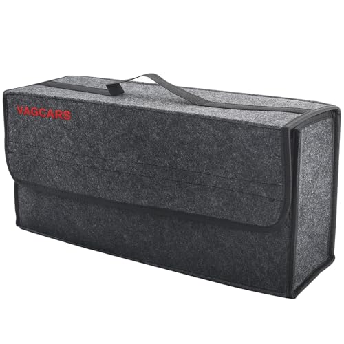 TOP VENTAS: VAGCARS Organizador de maletero de coche, organizador de maletero de coche con tapa, bolsa de almacenamiento plegable antideslizante para herientas de automóviles interior rebajado hoy