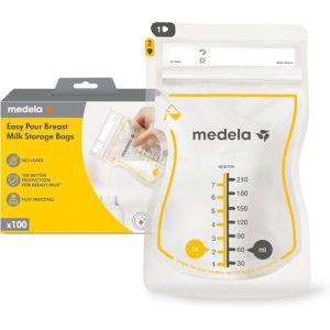 OFERTA: Medela bolsas de almacenamiento de leche materna Easy Pour, bolsas desechables de 210 ml, a prueba de fugas, protegen los nutrientes de la leche, sin BPA, paquete de 100, Exclusivo en Amazon con oferta