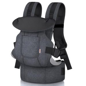 CHOLLO: GAGAKU Mochila Portabebés Porta Bebes 0-36 meses Advanced 4 in 1 con Porteo Bebe Ergonómica Fácil de llevar con posibilidad de llevar al niño mirando hacia adelante y hacia atrás-Negro Gris Oscuro en promoción