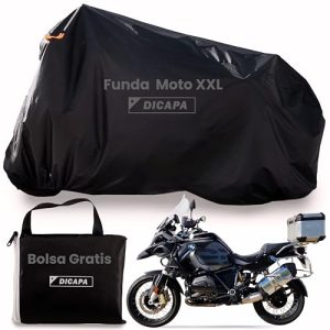 OFERTA: DICAPA Funda Moto Impermeable 245x105x125cm Resistente al Agua, Viento, Nieve y Rayos UV. Funda para Moto con Sistema Antirrobo y Cierre Elástico rebajado hoy