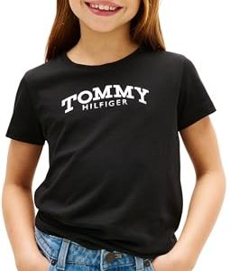 Tommy Hilfiger Tommy Foil tee SS Kg0kg08974 Camiseta S/S, Black , 7 años para Niñas en promoción