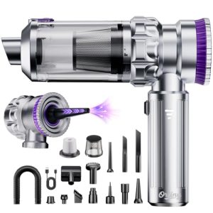 PROMOCIÓN: Ortiny Aspirador de Mano, 28000PA Aspiradora sin Cable con Taza Grande Colector de Polvo, 4 en 1 Aspirador Coche con Motor Sin Escobillas, 3 Niveles Mini Aspiradora para Coche, Pelo de Mascotas, Hogar al mejor precio