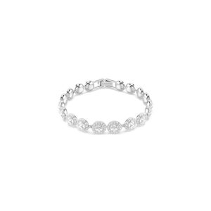 ¡GRAN PRECIO! Swarovski Pulsera Tennis Una, Talla redonda, Blanca, Baño de rodio con oferta