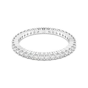 OPORTUNIDAD: Swarovski Anillo Vittore, Talla redonda, Blanco, Acabado en tono plateado en promoción