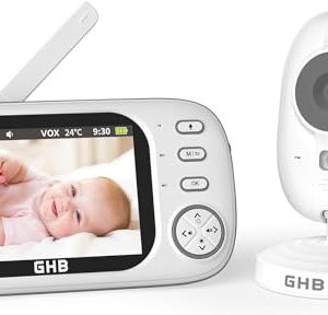 PROMOCIÓN: GHB Camara Vigilancia Bebe Vigilabebes con Camara con Pantalla de IPS 3.5″ 720P, 2000mAh Visión Nocturna Comunicación Bidireccional VOX Escucha Bebes con oferta