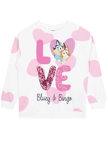DESCUENTO: Bluey Sudadera Bingo Sudaderas Niña | Sudadera Blanca Niña | Verano Sudaderas Chica | Blanco 3-4 Años en promoción