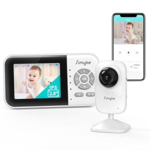 CHOLLO: Simyke Vigilabebes con Camara WiFi y Pantalla de 2,8″,Monitor Bebe con App, Audio Bidireccional,Vision Nocturna Automatica, VOX, Sensor de Temperatura, Canciones de Cuna y Largo Alcancepara el Hogar rebajado hoy