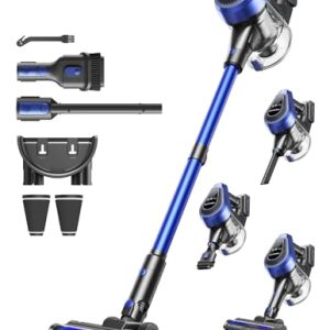 DESCUENTO: Ivormentico 50Mins Aspiradora sin Cable, 40KPA Aspirador sin Cable con LED Verde, 550W Escoba Aspiradora sin Cable con Filtro de 8 Capas, Aspirador Vertical con 1,5 L Contenedor, Azul Oscuro | Oferta Amazon