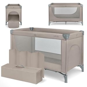 CHOLLO: KikkaBoo Cuna de Viaje SO Gifted 2026, Cuna Bebe 120×60 cm hasta 15 kg, Parque Plegable con Bolsa de Transporte, Ligera y Compacta, Beige rebajado hoy