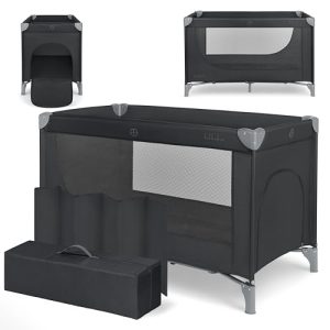 REBAJADO: KikkaBoo Cuna de Viaje SO Gifted 2026, Cuna Bebe 120×60 cm hasta 15 kg, Parque Plegable con Bolsa de Transporte, Ligera y Compacta, Negro rebajado hoy