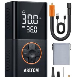 OFERTA: AstroAI Compresor Aire Portátil, Inflador Ruedas Coche, Hinchador Ruedas con Batería Recargable y Luz LED para Coche, Bicicletas, Moto y Etc. en promoción