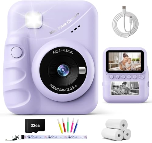 CHOLLO: TIATUA Camara Fotos Infantil instantanea, 3,0'' HD 48 MP Cámara Instantánea para Niños con Tarjeta de 32 GB y 3 Rollos de Papel, Regalo para Niños y Niñas de 3 a 12 Años | Oferta Amazon