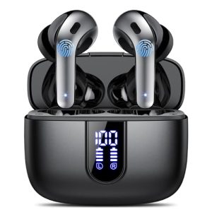 CHOLLO: Auriculares Inalámbricos , Auriculares 5.3, 4 Mic con Reducción de Ruido ENC, 50H con Graves, Cascos Inalambricos IP7 Impermeable, , Ajuste Cómodo