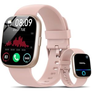 Reloj Inteligente Hombre Mujer con Alexa, 1,83″ Smartwatch con Llamadas ,120+ Deportivos Smart Watch con Pulsómetro/Podómetro/Monitor de Sueño, IP68 Pulsera Actividad para Android iOS, Rosa en promoción