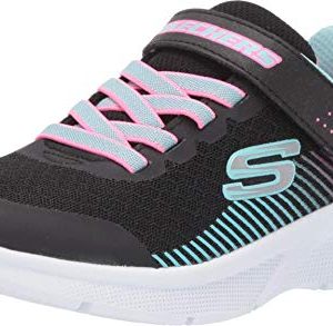 Skechers MICROSPEC, Zapatillas para Niñas, Black Mesh/Aqua & Neon Pink Trim, 33 EU rebajado hoy