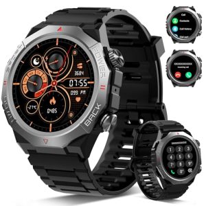 ¡GRAN PRECIO! Atheewon Reloj Inteligente Hombre Mujer con Llamadas, 1.39″ Militar Smartwatch con 110+ Modos Deportivos, Monitor de Ritmo Cardíaco y Sueño. Pulsera Actividad IP68 Impermeable para Android iOS, Negro rebajado hoy