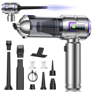 TOP VENTAS: Aspiradora de Mano, 25000Pa Aspiradora sin Cable con Pantalla, 4-en-1 Aspiradora para Coche y 1 Toque, Auto-Aspirador con Motor sin Escobillas y 3 Velocidades para Casa/Oficina/Coche/Pelos, Plateado rebajado hoy