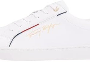 OFERTA: Tommy Hilfiger Mujer Sneaker Suela Cupsole Tommy Signature Zapatillas, Blanco , 38 EU | Oferta Amazon