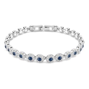 TOP VENTAS: Swarovski Pulsera Una Angelic, con Hilera de Cristales Azules en Talla Redonda y Pavé Transparente, Colección Una Angelic, Baño en Rodio, Azul rebajado hoy