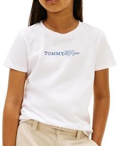 CHOLLO: Tommy Hilfiger Tommy Script tee SS Kg0kg09123 Camisetas, White , 7 años para Niñas con oferta