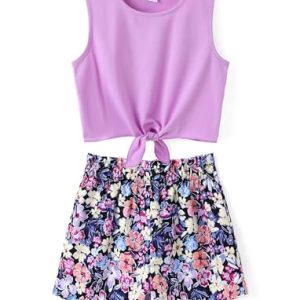 ¡GRAN PRECIO! PATPAT Conjunto Niñas Verano – Camiseta Sin Mangas + Shorts Deportivos | Ropa Adolescente Cumpleaños Regalo, Escuela, Playa o Fiestas | Outfit 2 Piezas para Niña 3-68 Años en promoción