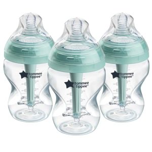 DESCUENTO: Tommee Tippee, biberón anticólicos, 260 ml, con tetina ergonómica para agarre natural, varilla de ventilación anticólicos, pack de 3 en promoción