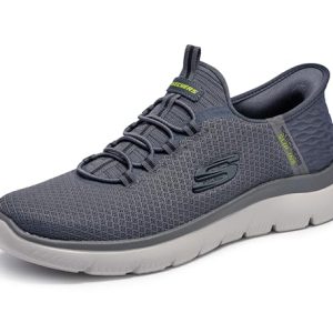 TOP VENTAS: Skechers Hombre Summits High Range Slip-On, Charcoal Mesh/Trim, 42 EU Ancho con oferta