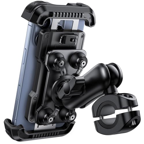 CHOLLO: Lamicall Soporte Móvil Moto - Brazo Extensible Metálico, Soporte Móvil Bicicleta Antirrobo, 2 x 360° Giratorio Soporte de Manillar, para iPhone 17 16 15 y Smartphone de 4,7-6,8" rebajado hoy