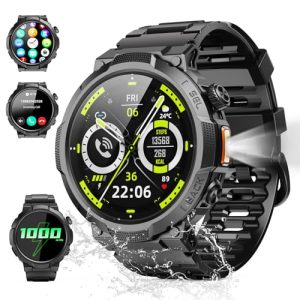 DESCUENTO: Reloj Inteligente Hombre con Linterna, 1.53» Militar Smartwatch con 1000mAh, IP68 Reloj Deportivo con Llamadas /Monitor de Sueño/Pulsómetro, 100+Modos Deportivos para Android iOS rebajado hoy