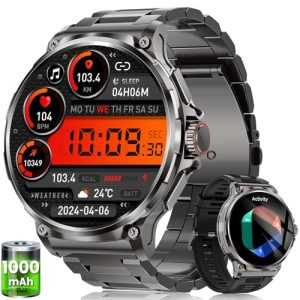 ¡GRAN PRECIO! Reloj Inteligente Hombre con 1000mAh Batería, 1.92″ AMOLED, 5ATM Impermeable Smartwatch Militar con Llamadas, 120+ Modos Deportivos, 24/7 Pulsómetro/Sueño/Podómetro Pulsera Actividad Android iOS Negro con oferta