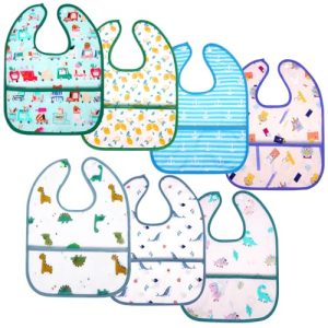 REBAJADO: Aolso Baberos del Bebé Impermeable – 7 Pcs Ajustables de Alimentación Suave y Flexible, Surtidos para Niño, Recién Nacido, Microfibra Poliéster