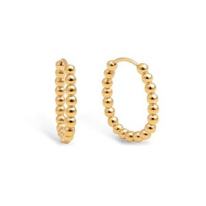 REBAJADO: SINGULARU – Pendientes Dana Dots. Acero con Acabado en Baño Oro de 18Kt. Ovalados con Cierre Congo/Click. Joyas para Mujer rebajado hoy