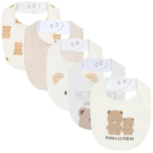 ¡GRAN PRECIO! Chicco, Set 5 Baberos Bebé Niño y Niña en Algodón Suave, Talla Única, Designed in Italy rebajado hoy
