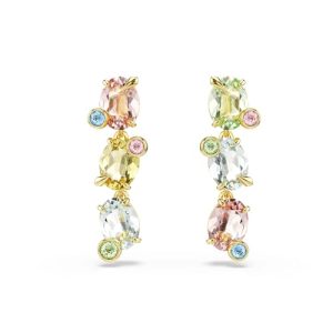 ¡GRAN PRECIO! Swarovski Pendientes Gema, Diseño Asimétrico, Tallas Mixtas, Multicolores, Baño en Tono Oro, Colección Gema | Oferta Amazon